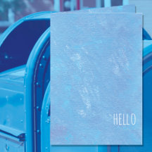 Blue Hello Modern Blank