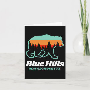 Tarjeta Blue Hills Machusetts Esquí del oso Snowboard
