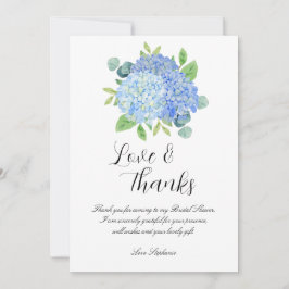 Tarjeta Blue Hydrangea Botanea Bridal Shower