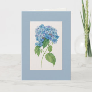 Tarjeta Blue Hydrangea Botanical Art Card — Watercolour