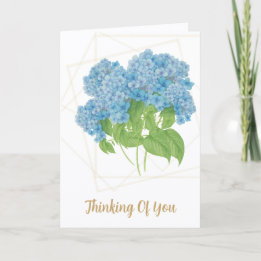 Tarjeta Blue Hydrangea Floral | Custom Thinking of You Car