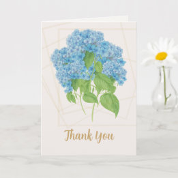 Tarjeta Blue Hydrangea Floral | Thank You