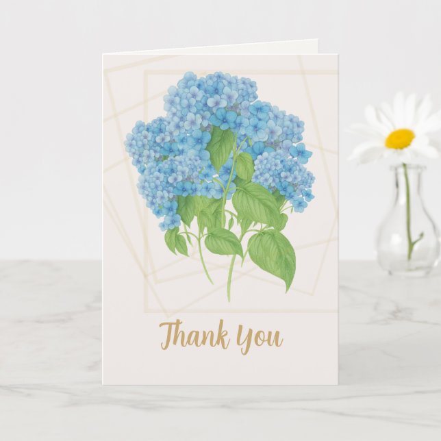 Tarjeta Blue Hydrangea Floral | Thank You  (Planta pequeña)