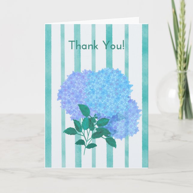 Tarjeta Blue Hydrangea Flower Gracias (Anverso)
