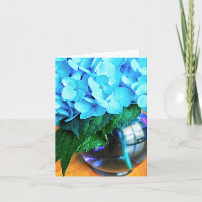 Tarjeta Blue Hydrangea Flowers NoteCard (Anverso)