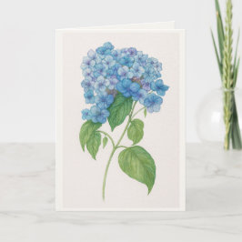 Tarjeta Blue Hydrangea Watercolor Botanical Card | Elegant