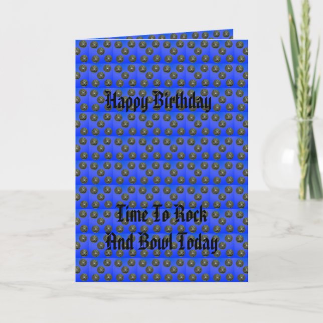Tarjeta Blue Lawn Bowls Happy Birthday Card, (Anverso)