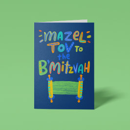 Tarjeta Blue Mazel Tov B'Mitzvah