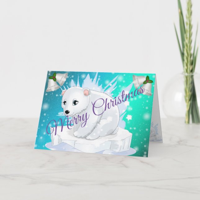 Tarjeta Blue Merry Christmas (Anverso)