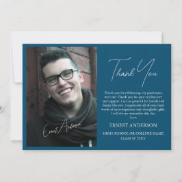 Tarjeta Blue Modern Simple Photo Graduation