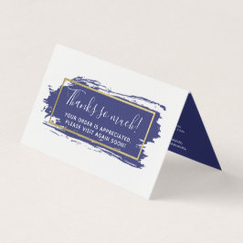 Tarjeta Blue Paint Stroke & Modern Gold Gracias Card
