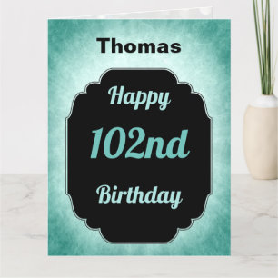 Tarjeta Blue personalizado Feliz cumpleaños número 102