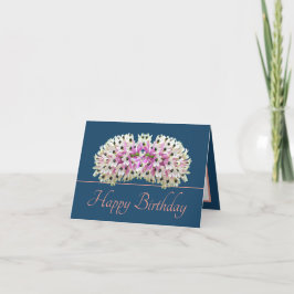 Tarjeta Blue Pink Exotic White Orchid Bouquet