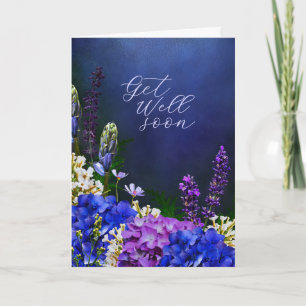 Tarjeta Blue & Purple Floral Garden Mejora Pronto