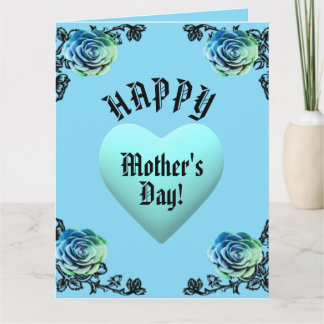Tarjeta Blue Rose and Heart Lace Mother's Day 