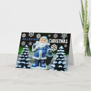 Tarjeta Blue Santa, Christmas Greeting