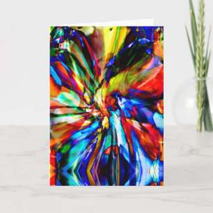 Tarjeta Blue Shades Naranja Yelllow Resumen Flor de fantas