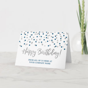 Tarjeta Blue Silver Dots Business from Group Birthday