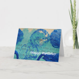 Tarjeta Blue Spots Mixed Media, ¡Feliz cumpleaños!