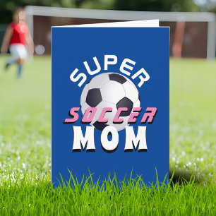 Tarjeta Blue Super Soccer Mom Football Sport Day 