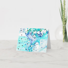 Tarjeta Blue Swirls con los puntos de polka notecard