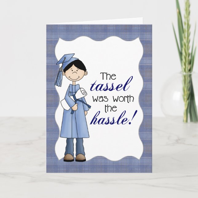 Tarjeta Blue Tassel valió la graduación de Hassle Boy (Anverso)