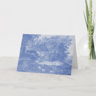 Tarjeta Blue Toil de Jouy País Francés Shabby Elegancia