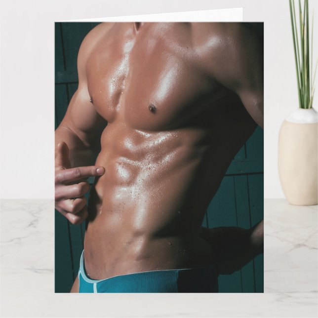 Tarjeta Blue Underwear Boy Hot Guy Greetings Card (Anverso)