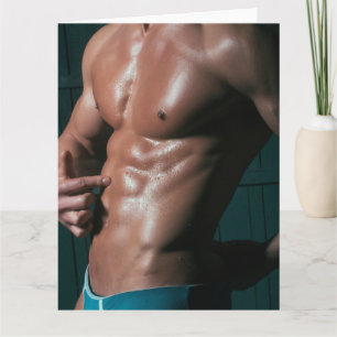 Tarjeta Blue Underwear Boy Hot Guy Greetings Card