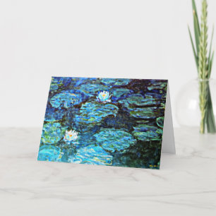 Tarjeta Blue Water-Lilies, pintura de Monet,