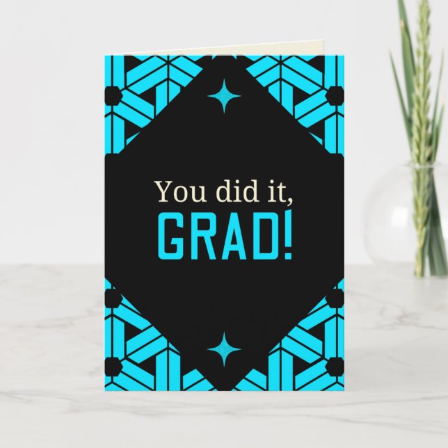 Tarjeta Blue You Do It Graduation Card (Anverso)