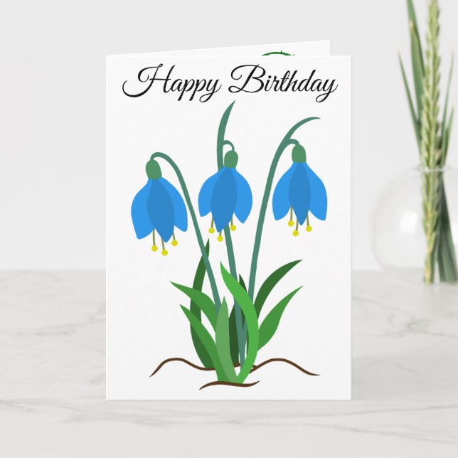 Tarjeta Bluebells Birthday Greeting Card (Anverso)