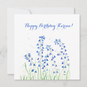 Tarjeta Bluebells flores azules bosques Cumpleaños