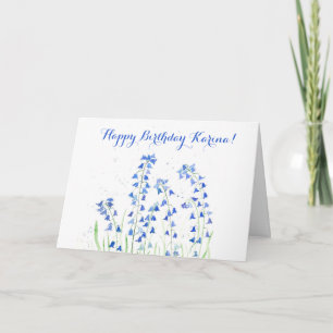 Tarjeta Bluebells flores azules bosques Cumpleaños