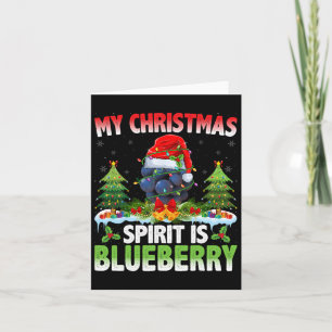 Tarjeta Blueberry con sombrero Santa - Espíritu de Navidad