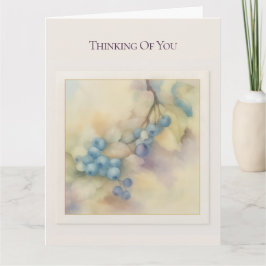 Tarjeta Blueberry Floral Folded Greeting Card - Blank