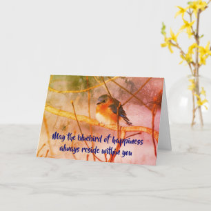 Tarjeta Bluebird de la felicidad Arte Inspirador