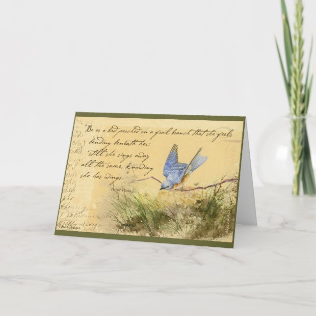 Tarjeta Bluebird en Branch y Victor Hugo cita (Anverso)