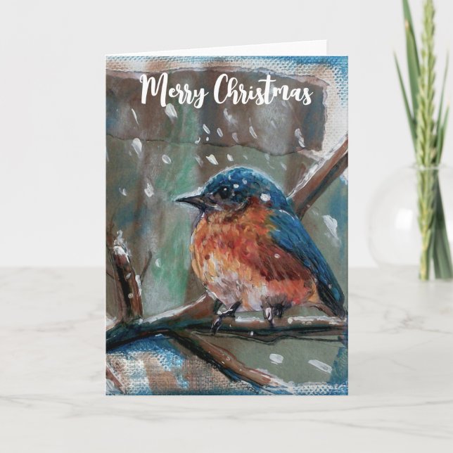 Tarjeta Bluebird Merry Christmas (Anverso)