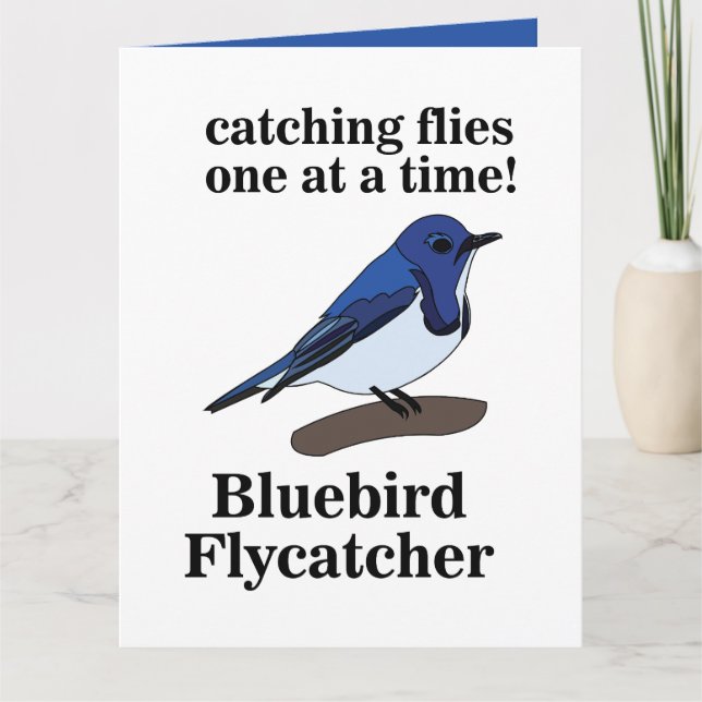 Tarjeta Bluebird On Branch Funny Birthday (Anverso)
