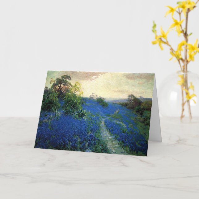 Tarjeta Bluebonnet Field, Julian Onderdonk painting (flor amarilla)