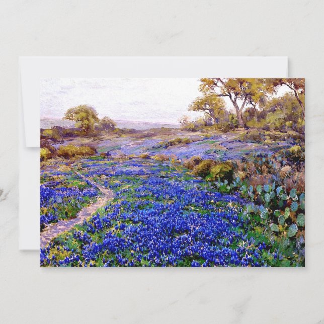 Tarjeta Bluebonnets en Twilight, al norte de San Antonio (Anverso)