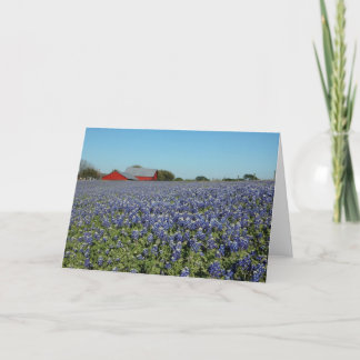 Tarjeta Bluebonnets y Barn