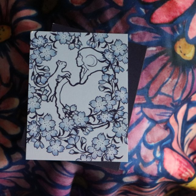 Tarjeta Blues de bruja del gato de la diosa de la luna (Subido por el creador)