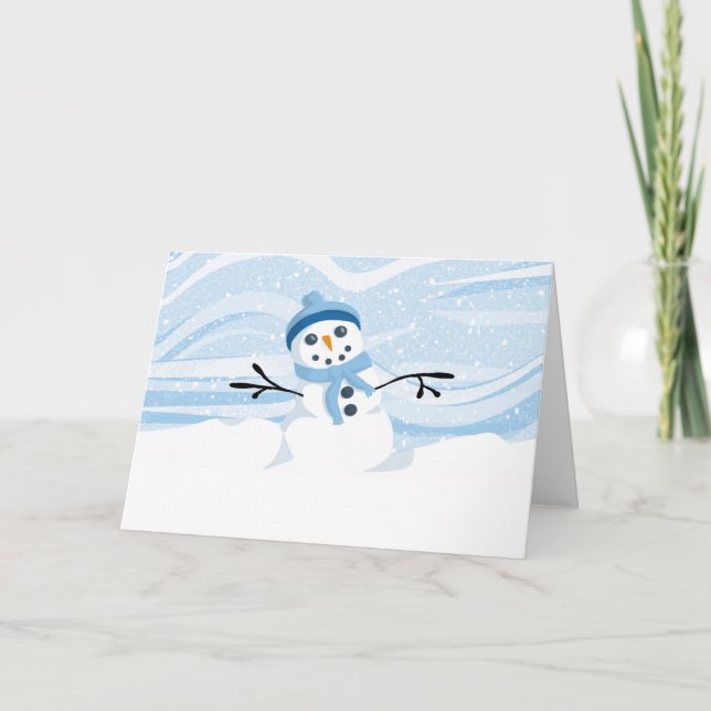 Tarjeta Bluesy Snowman (Anverso)