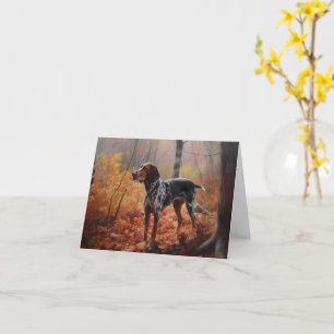 Tarjeta Bluetick Coonhound en otoño inspira la caída de la
