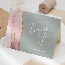 Blush Agate Oro Verde Agradecimiento de Boda