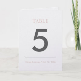 Tarjeta Blush Ampersand | Número de Mesa (Plegado)