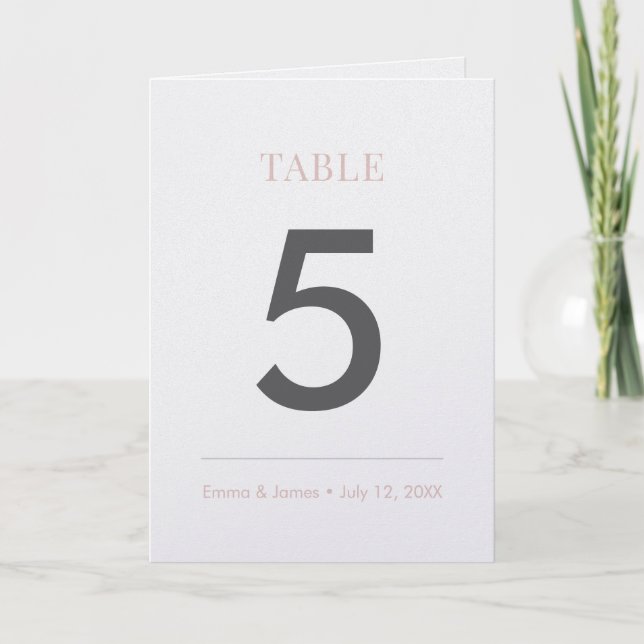 Tarjeta Blush Ampersand | Número de Mesa (Plegado) (Anverso)