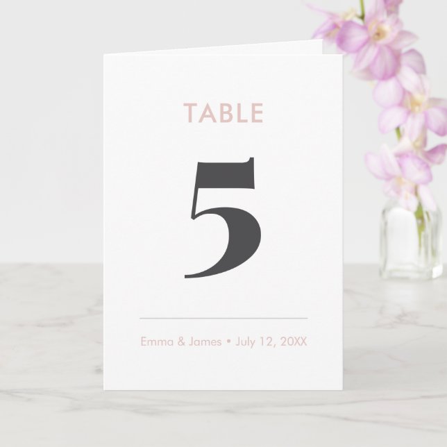 Tarjeta Blush Ampersand | Número de Mesa (Plegado) (Orquídea)